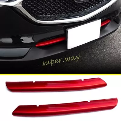 Red Front Lower Grille Grill Cover Trims For 2017-2021 Mazda CX-5 Accessories • $37.94