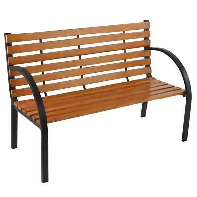 Outdoor Bench Patio Chair Iron Garden Furniture Deck Backyard Park Porch Seat • $96.59