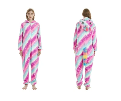 $32.99 • Buy Adult Rainbow Blue Star Unicorn Onesie Kigurumi Cosplay Costume Book Week