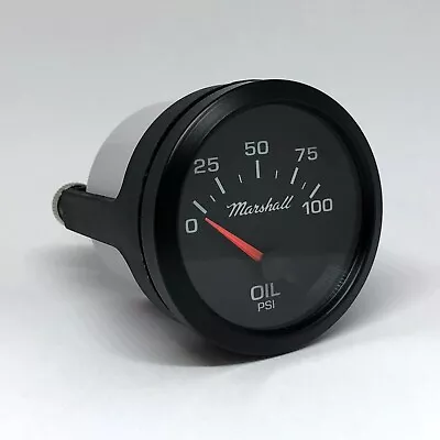 Marshall 2-1/16  Oil Pressure Gauge Electric Black Dial Black Bezel 2033BLK • $65