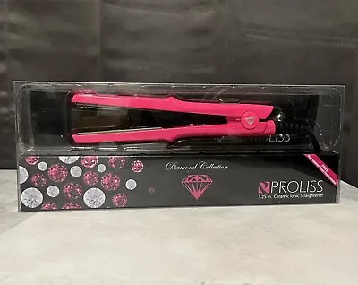 PROLISS 1.25  Ceramic Ionic Straightener - Diamond Collection W/ Travel Pouch • $24