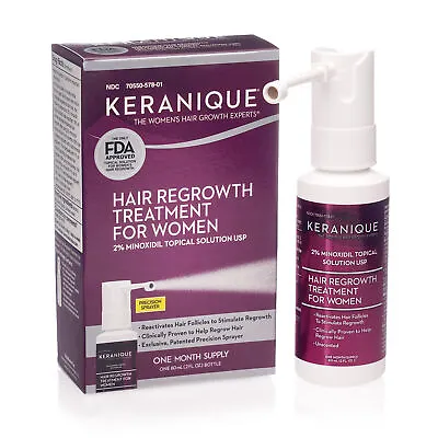 Keranique Hair Regrowth Treatment W/ Extended Nozzle 2% Minoxidil 30 Days • $26