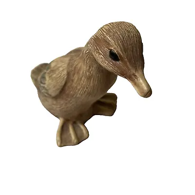 Vintage Farm Pond Puddler Duck Figurine 1984 Resin With Wood Feel 4  Tall • $14.99