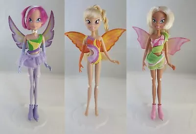 Winx Club On Ice / Skating Tecna Stella & Flora Dolls LOT Giochi Preziosi • $140