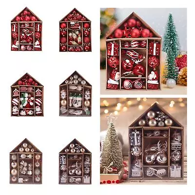 Christmas Ball Ornaments Christmas Decoration Set Gift Box Bulk Christmas • $34.23