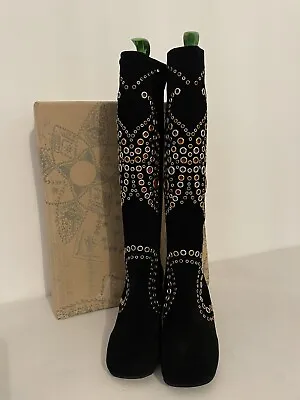 £37 • Buy Jeffrey Campbell By Free People Black Suede Knee Boots Size Uk 3  ( US 6)