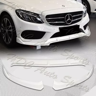 For 2015-2018 Mercedes W205 C-Class Painted White Front Bumper Body Kit Lip 3PCS • $80.99