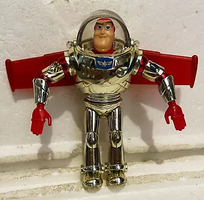 Disney Toy Story INTERSTELLAR GOLD SILVER BUZZ LIGHTYEAR Figure 5” RARE THINKWAY • $50