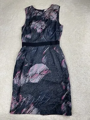 MILLY Of New York Sz 4 100% Silk Pencil Dress Abstract Print Pockets Tank Lined • $28.04