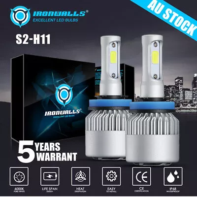 H9 LED Headlight Bulbs Globes 14400LM 120W High Beam For Holden Commodore 06-13 • $29.68