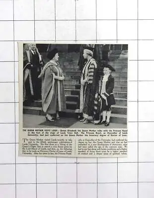 £6 • Buy 1954 Queen Mother In Visit To Leeds Town Hall Chats With Princess Royal
