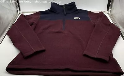 The North Face Men's Brown/Navy Blue Long Sleeve 1/4 Zip Pullover Jacket Size L • $19.99