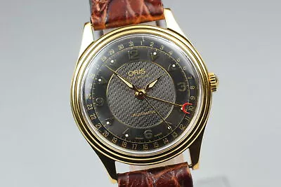 Exc+5* Vintage Oris Pointer 7403-40B Black Dial Men's Automatic Watch JAPAN 34mm • $1097.71