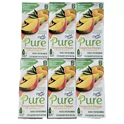6 Pack Crystal Light Pure Tangerine Mango Naturally Sweetened Drink Mix 7 Packet • £25.29