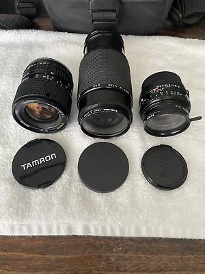 Vintage Camera Lenses - Lot Of 3 Mixed Brand Ricoh Tamron • $19.99