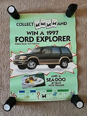 1997 Mcdonalds Monopoly Game Sign Advertising To Win A 1997 Ford Explorer 4x4 • $49.95