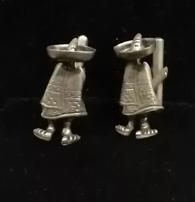 925 Sterling Silver Vintage Southwestern Mexican Sombrero Poncho Cuff Links • $24.99