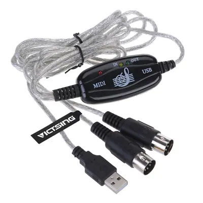 USB 2.0 To Midi Cable For Music Keyboard Piano Interface Connection Adapter • $9.99