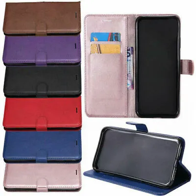 £4.88 • Buy NEW Wallet Leather Pouch Flip Book Card Slot Stand Case For Samsung Huawei Nokia