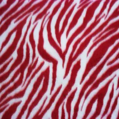 Red And White Zebras Stripes Print Fleece Fabric - 60  Wide - Sold By The Yard • $149.25