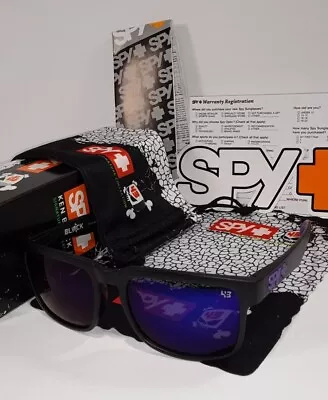 SPY Helm Matte Black & Purple Sunglasses Men Women Ken Block Pouch & Cloth  • $21.99