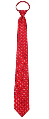 Men's Big & Tall Red Black Silver XL Zipper Necktie Business Formal Weddings • $14.95