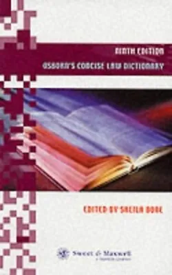 Osborn's Concise Law Dictionary By Osborn P.G. Paperback Book The Cheap Fast • £4.27