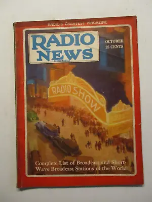 Radio News Magazine October Vintage List Of World Broadcast Short Wave Stations • $16.95