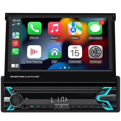 1 Din Car Stereo Radio Touch Screen Bluetooth Video For Carplay Android Player • $110.60