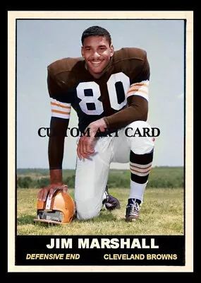 Cleveland Browns Jim Marshall 1961 Style Custom Art Football Card Blank Back • $6.28