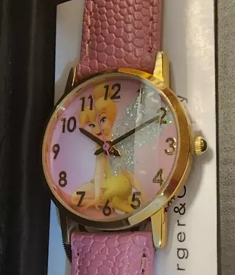 New MZ Berger & Co. Disney Tinker Bell Watch With Light Pink Leather Band • $12