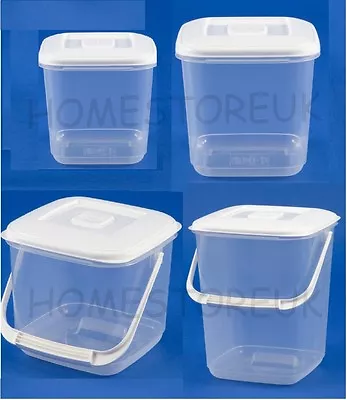 Whitefurze Plastic Canister Food Storer Storage Container With/without Handle • £8.95