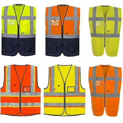 £6.99 • Buy Executive Hi Vis Viz Vest High Visibility Work Waistcoat Reflective Safety Top