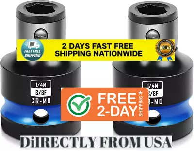 2pcs Impact Bit Holders 3/8 Inch Square Drive To 1/4 Inch Hex Socket Adapter For • $11.67