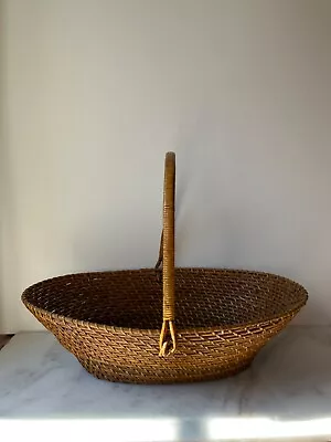 Handmade Basket Vintage 16.5”x10” • $29