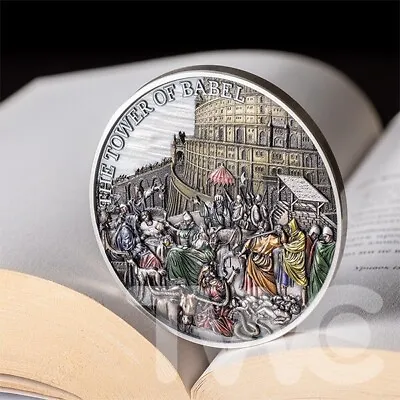 The Tower Of Babel Stories Of The Bible 5 Oz Silver Coin Tokelau 2022 • £163.40