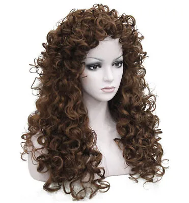 80's Womens Wigs Black Blond Red Long Layered Wavy Soft Curls Curly Wig Posie • $25.99