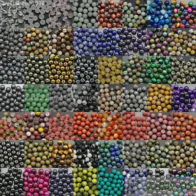 Natural Gemstone Round Spacer Beads 4mm 6mm 8mm 10mm 12mm Wholesale Assorted • $1.98