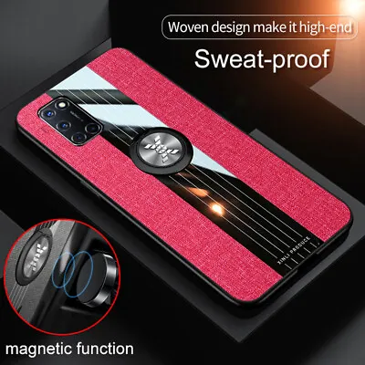 $15.94 • Buy Cloth Finger Ring Stand Magnet Case For OPPO A72 A9 Reno 2Z Realme C3 Find X2 X3