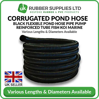 Premium Quality Pond Hose Black Corrugated Flexible Garden Koi Fish Filter Pipe • £11.50