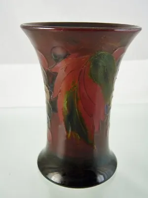 Leaves And Berries Flambe Trumpet Vase 4 1/4  By William Moorcroft 1928-34 • $541.75
