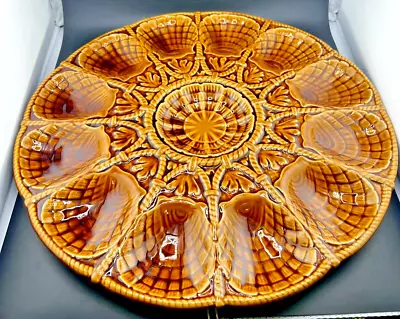 Sarreguemines French Majolica Huge Oyster Platter • $75