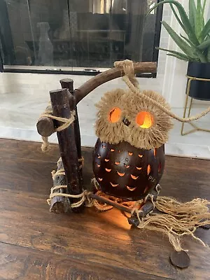 Artist Made Mid Century Modern Vintage Owl Swag Light Lamp • $125.99