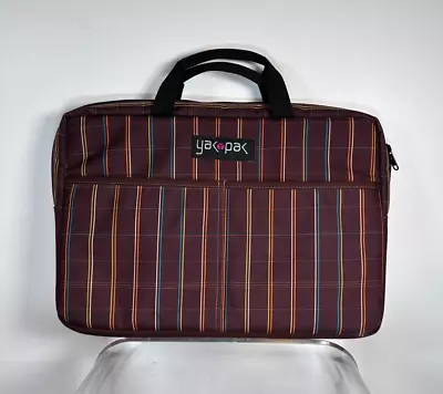Vintage Y2K 90s Yak Pak Padded Laptop Bag Striped Brown Orange Blue 15 Inch MINT • $14.25