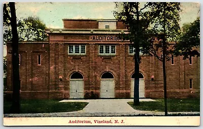 Vineland NJ: Auditorium - Vintage Cumberland County New Jersey Postcard 1915 • $13.92