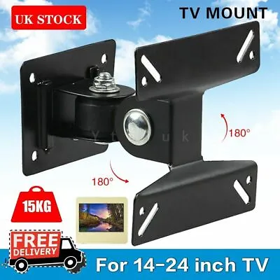 TV Wall Bracket Tilt & Swivel Ultra Slim Mount LED For 14 16 19 20 22 26 Inch TV • £6.99