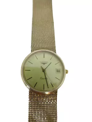 9ct Gold Gents Longines Quartz Wristwatch • £1950