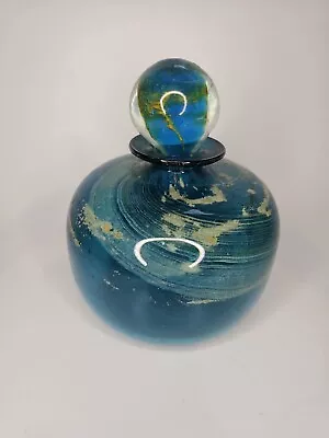 Mdina Sand & Sea Bottle / Paperweight With Ball Stopper Art Glass Malta Vintage • £29.95