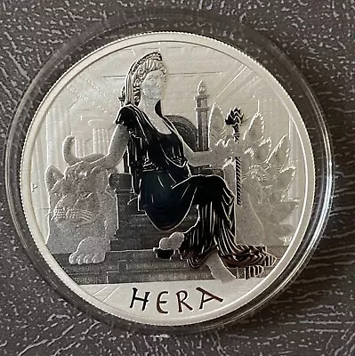 2022 $1 Hera Gods Of Olympus Tuvalu 1oz 9999 UNC BU Silver Bullion Coin Capsuled • £36.50