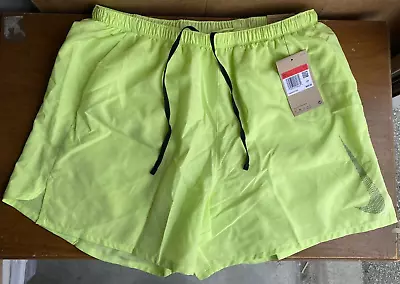 NWT Nike Dri-Fit 5  Lined Running Shorts Volt Green Men's Size LARGE DR8760-736 • $39.99